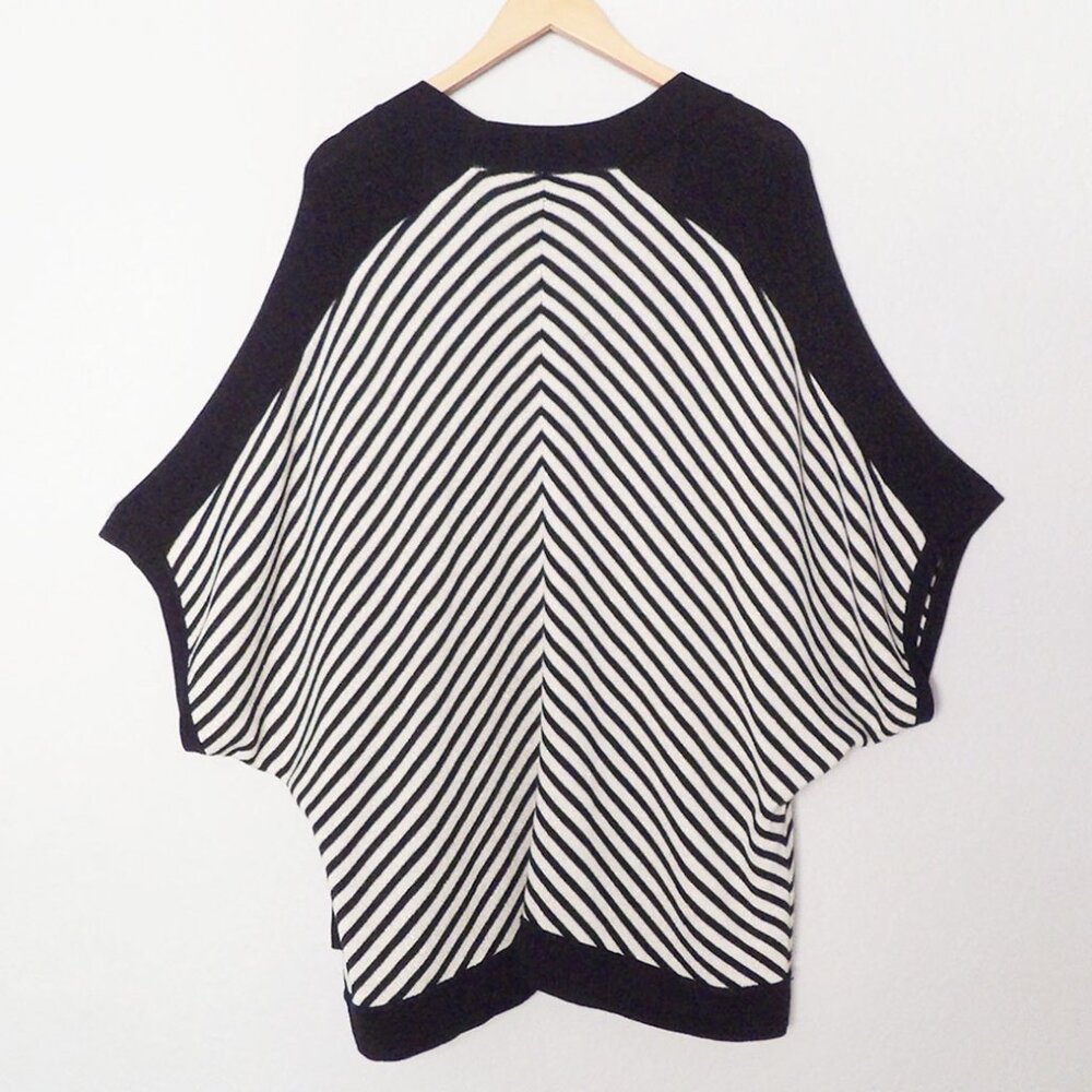 Chico's Travelers Collection Striped Cardigan Sweater Dolman Kimono Open Front L - Picture 6 of 16